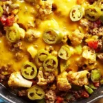Cheesy Ground Beef & Cauliflower Casserole