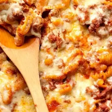 Cheesy Ground Beef Skillet Pasta