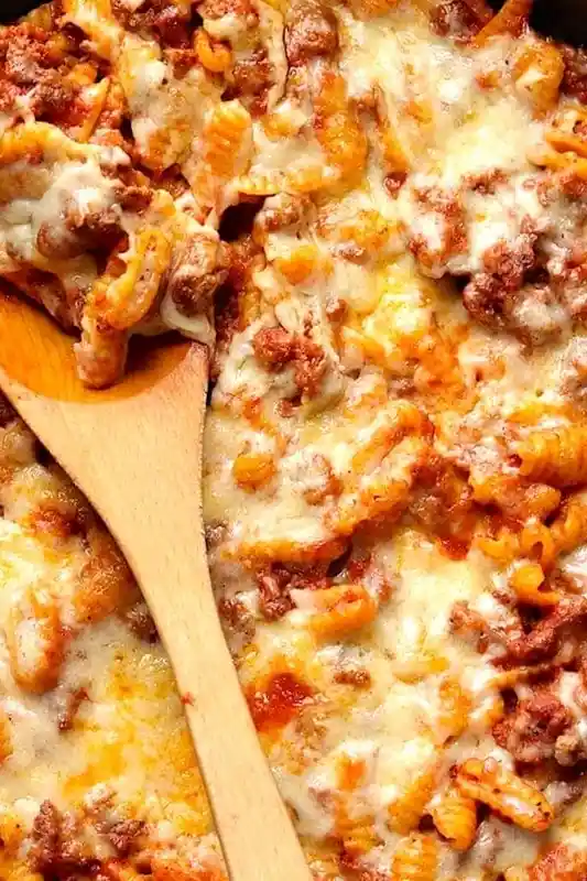 Savory Cheesy Beef Skillet Pasta