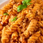 Cheesy Ground Beef Pasta with Creamy Tomato Sauce
