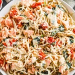 Creamy Tomato Salmon Pasta with Spinach