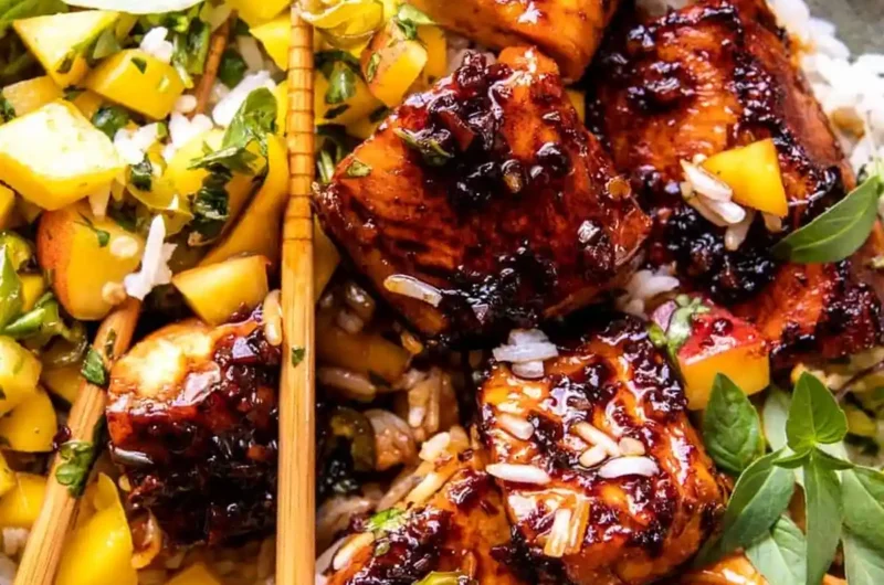 Crispy Honey Ginger Salmon Bowls