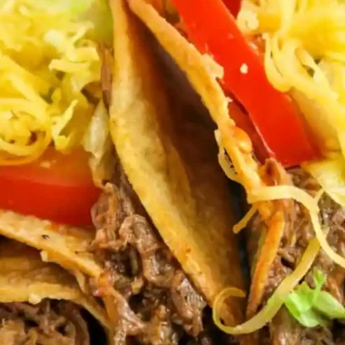 Crispy Shredded Beef Tacos {with Baked Taco Shells}