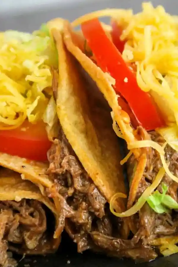 Crispy Shredded Beef Tacos {with Baked Taco Shells}
