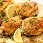 Lemon Garlic Crockpot Chicken and Rice