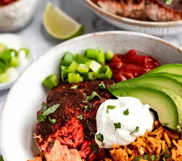 Zesty Salmon Taco Bowls with Sofrito Rice
