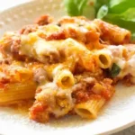Cheesy Beef Baked Ziti Casserole