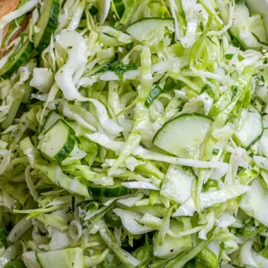 Crispy Ukrainian Cucumber and Cabbage Salad