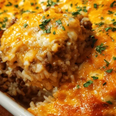 Cheesy Beef and Rice Casserole