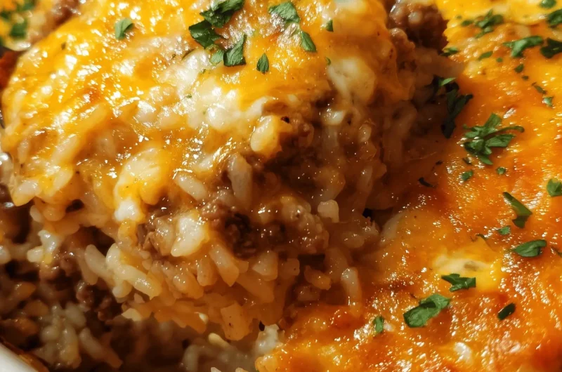 Cheesy Beef and Rice Casserole