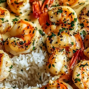 Creamy Garlic Butter Shrimp with Fluffy Rice
