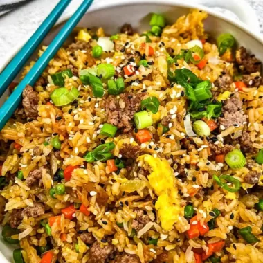 Quick and Hearty Ground Beef Fried Rice