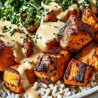 Healthy Chicken and Sweet Potato Bowls with Creamy Spiced Sauce