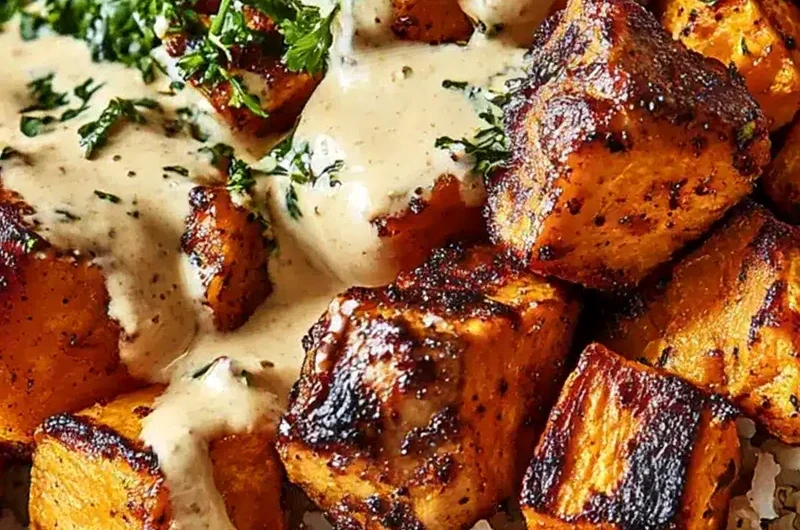 Healthy Chicken and Sweet Potato Bowls with Creamy Spiced Sauce