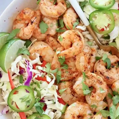 Shrimp Taco Bowl with Creamy Chipotle Sauce