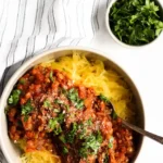 Plant-Based Lentil Bolognese with Roasted Spaghetti Squash