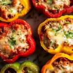 Savory Ground Beef and Rice Stuffed Bell Peppers