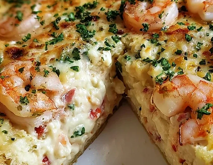 Savory Florida Shrimp Pie with a Cheesy Crust