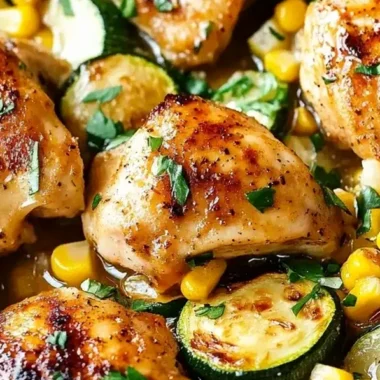 Garlic Butter Chicken with Zucchini and Sweet Corn