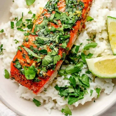 Garlic Cilantro Baked Salmon