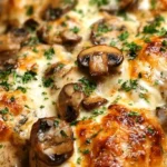 Creamy Garlic Mushroom Chicken Bake