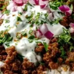 Greek Ground Beef Bowls with Tzatziki