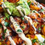 Zesty Grilled Shrimp Bowl with Corn Salsa and Avocado