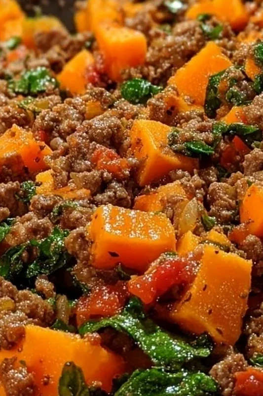 Ground Beef and Sweet Potato Skillet