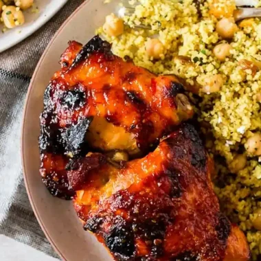 Honey Harissa Roasted Chicken Thighs