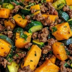 Hearty Beef Zucchini Sweet Potato Skillet