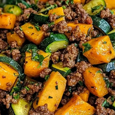 Hearty Beef Zucchini Sweet Potato Skillet