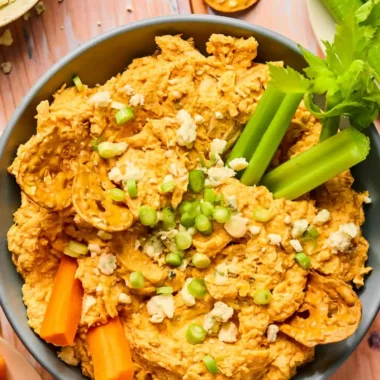 High Protein Slow Cooker Buffalo Chicken Dip