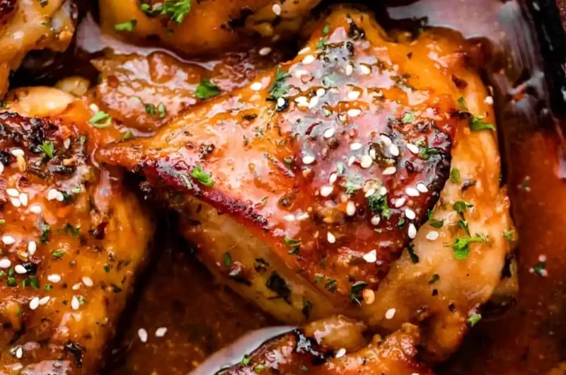 Honey Garlic Baked Chicken Thighs