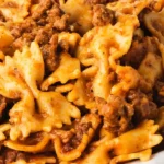 One-Pot Cheesy Beef and Bowtie Pasta