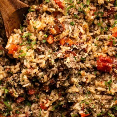 One-Pot Italian Beef and Rice Skillet