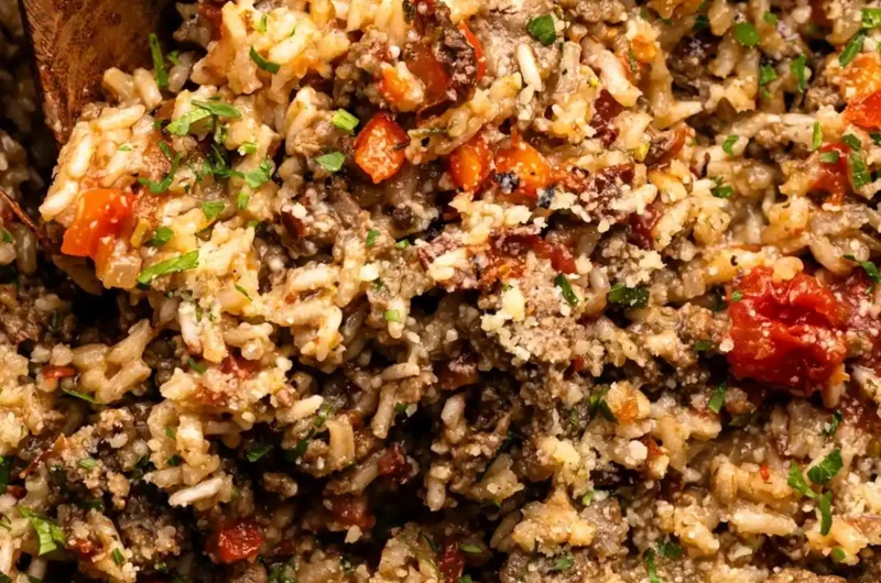One-Pot Italian Beef and Rice Skillet