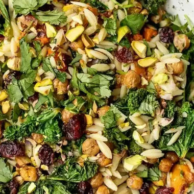 Kale Orzo Salad with Maple Lime Vinaigrette