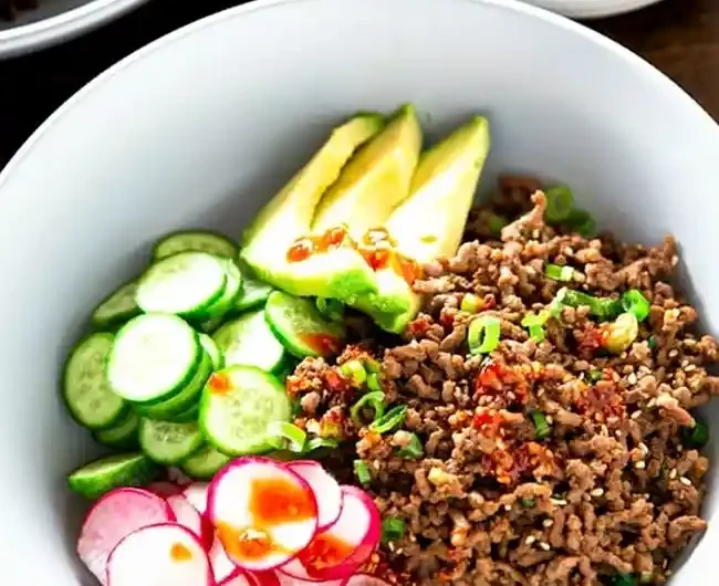 Savory Korean Ground Beef and Rice Bowls