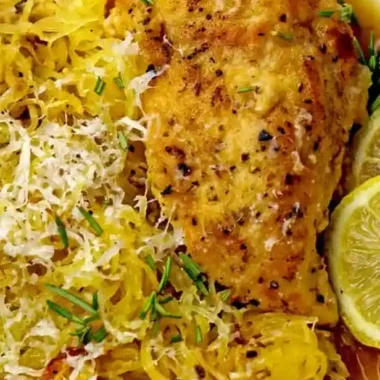 Braised Lemon Chicken with Spaghetti Squash