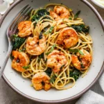 Lemon Garlic Shrimp Pasta with Spinach