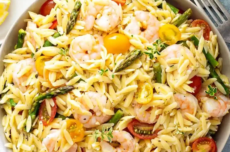 Lemon Shrimp and Asparagus Orzo Salad