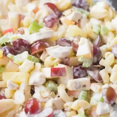 Creamy Macaroni Fruit Salad with Chicken