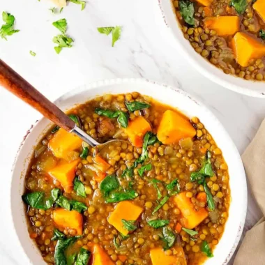 Moroccan Sweet Potato and Lentil Stew