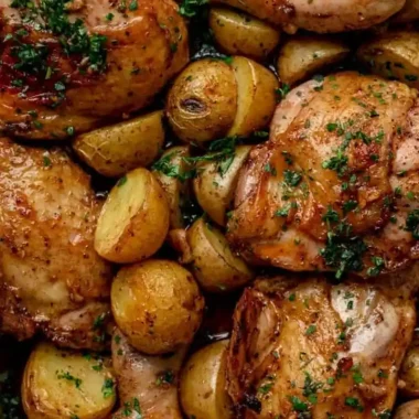 One Pan Roasted Chicken and Potatoes