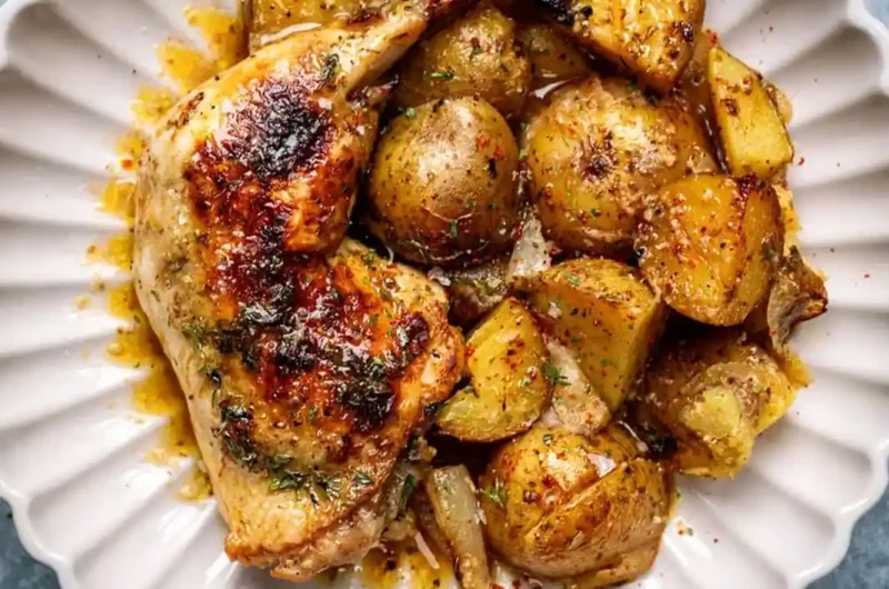 One Pan Honey Mustard Chicken and Potatoes