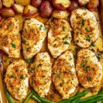 One-Pan Garlic Parmesan Chicken and Green Beans