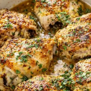 Honey Mustard Oven Baked Chicken Thighs