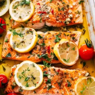Easy Baked Greek Salmon