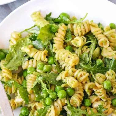 Pea and Arugula Pesto Pasta Salad