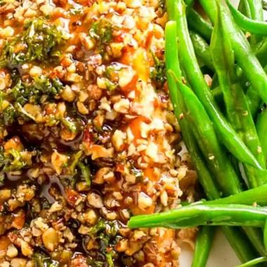 Maple Balsamic Pecan Crusted Salmon